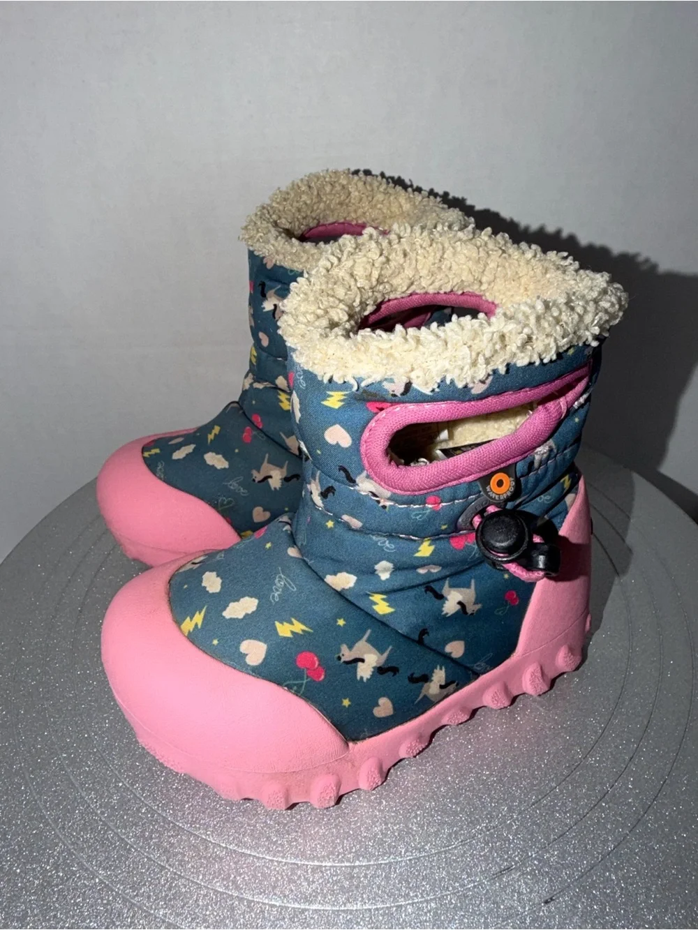 Bogs Rebound  Pegasus Hearts Boots Cozy Lined Boots Sz Infant 6